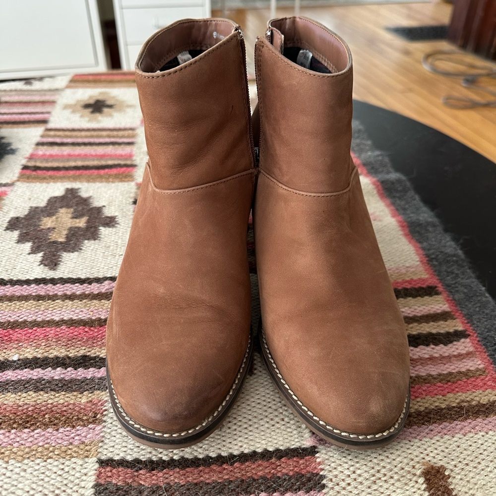 Blonde waterproof tan Brown leather Ankle Boots - Picture 3 of 11